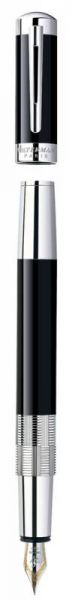 Ручка перьевая WATERMAN Elegance (S0891390) Black ST (F) чернила: синий латунь перо золото 18K позолота/гравировка