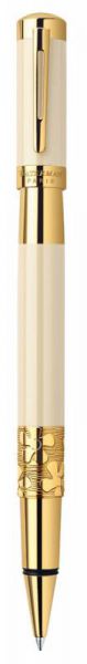 Ручка роллер WATERMAN Elegance (S0891370) Ivory GT (F) чернила: черный латунь позолота 24К